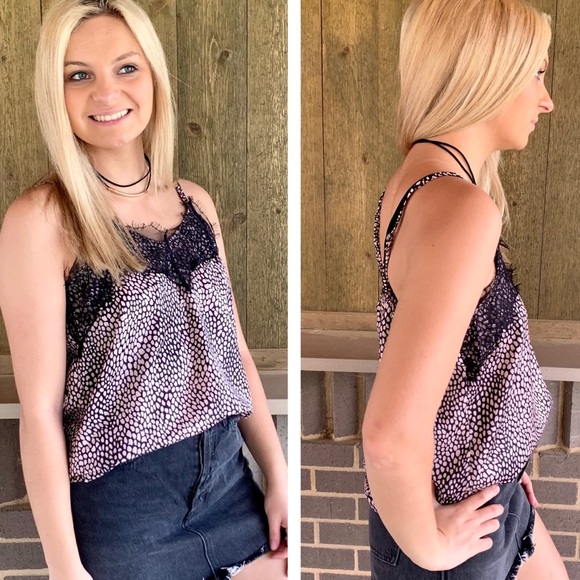 🔥HOTTT🔥Leopard Print Lace Cami Casual Tank Top Large NWT - Picture 3 of 9